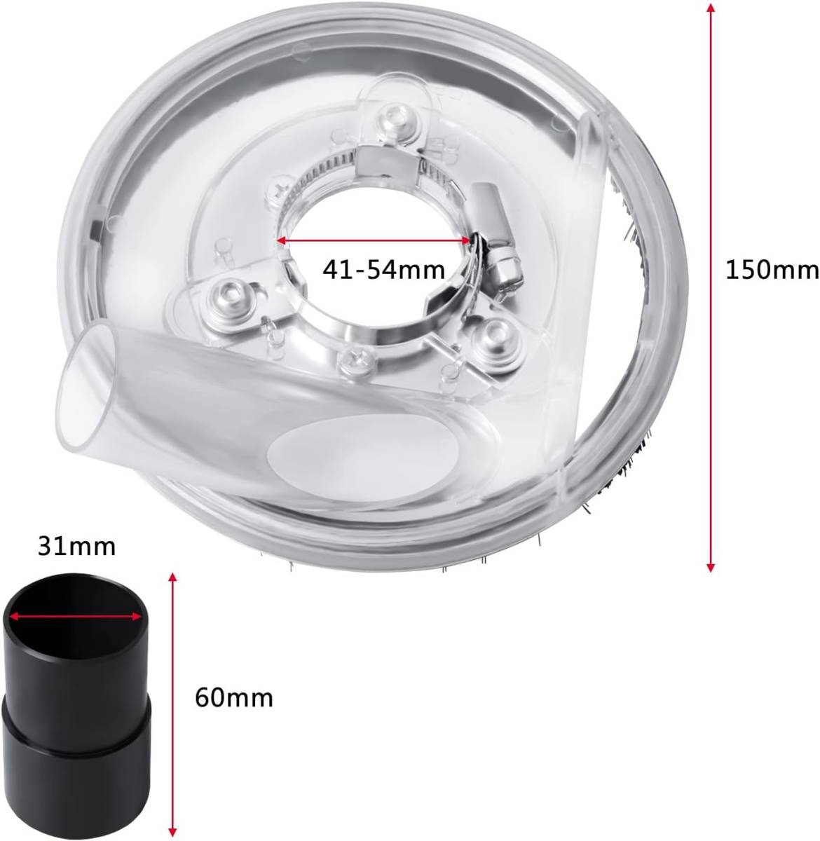 集塵カバー 粉塵カバー ディスクグラインダー 乾式粉砕カバー ダストシュラウド 平面研磨用 透明ポリカーボネート製 ホイールダスト_画像2