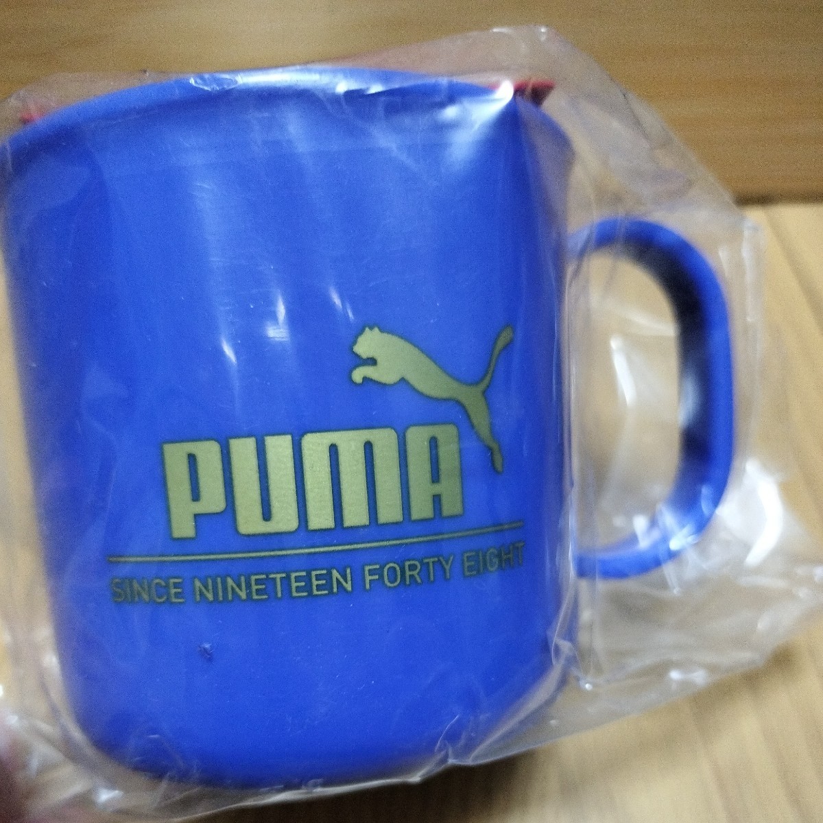 ▼ PUMA≪プラコップ　4個≫200ml　青系　ブルー系　プラスチック製　コップ　カップ　マグカップ　日本製　未使用　プーマ