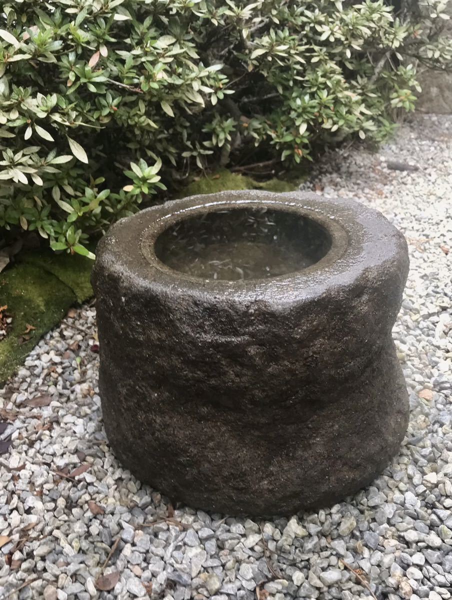 古民具造園資材アプローチテラス睡蓮鉢水鉢【石鉢・寄せ植え鉢・蹲茶庭】水石皐月エクステリア茶庭ガーデニング山野草灯篭盆栽石造その他の画像2