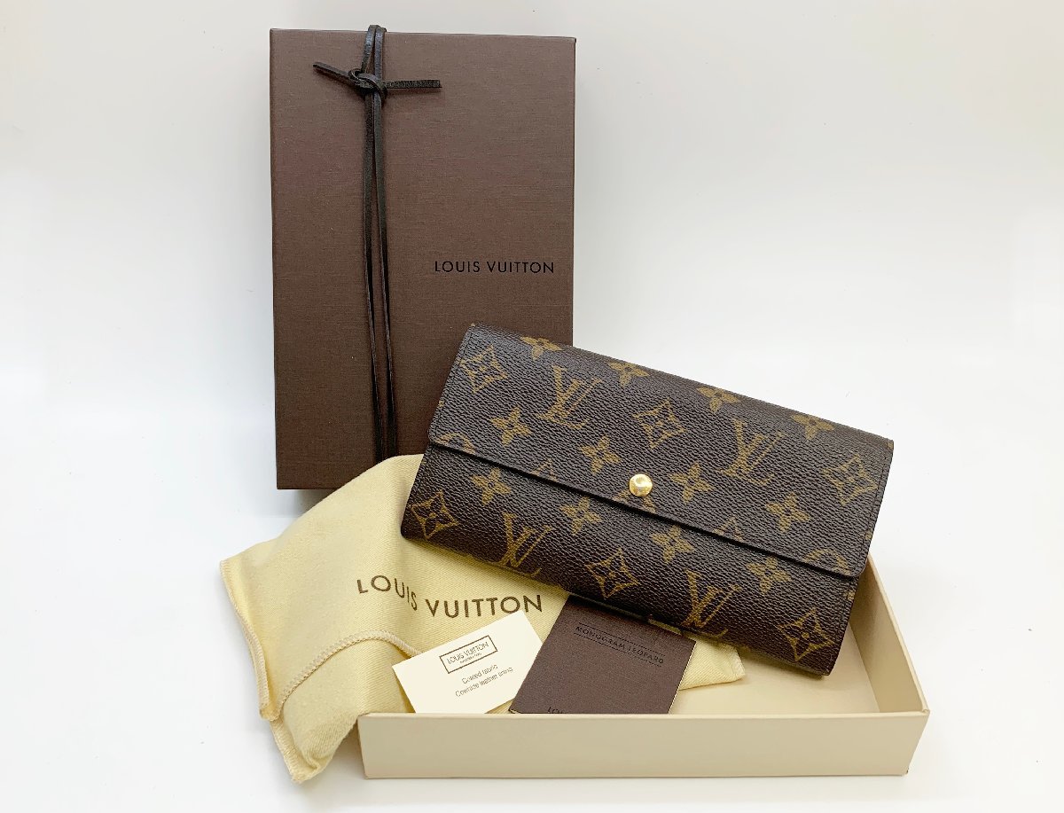 [fui★]　LOUIS VUITTON ルイヴィトン モノグラム ポルトフォイユ サラ レオパード 長財布 ウォレット 訳あり_画像1