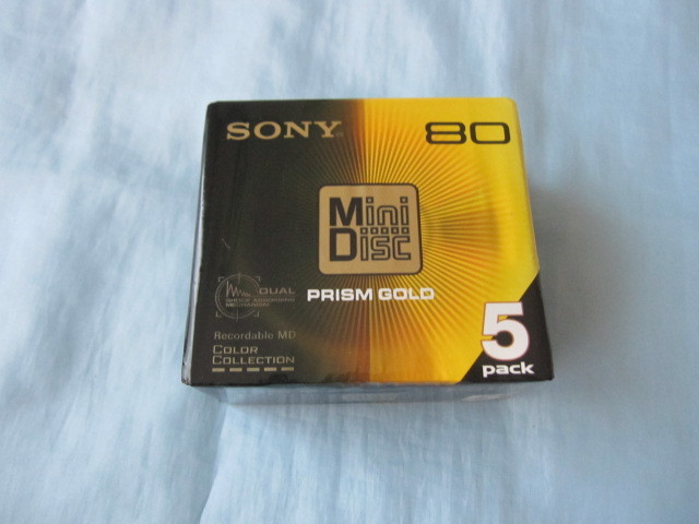 ※レターパック520配送 新品未使用品 SONY PRISM GOLD MD80分 5枚 5MDW80PRB mini DISC ソニー ミニディスク デュアルSA プリズム ゴールド_画像1