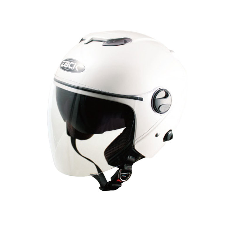 ZACK ZJ-3 ジェットヘルメット(ホワイト) バイクヘルメット メンズ SG規格 ダブルシールド UVカット 全排気量対応