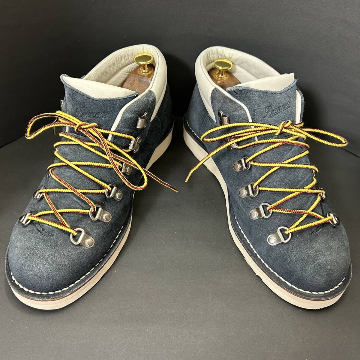 即決 Danner ダナー D4026 メンズ US9 27cm程度 スエード 本革 レザー ブーツ 紺色 ネイビー アウトドアシューズ 革靴 中古_画像3