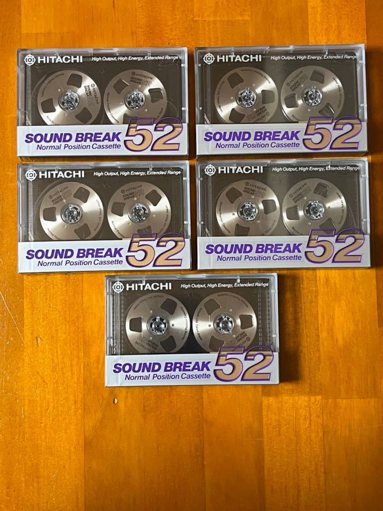 【未開封】Hitachi オープンリール カセットテープ Normal Position Cassette RC 52 SI シルバー SOUND BREAK52 ×5本【未使用】_画像1