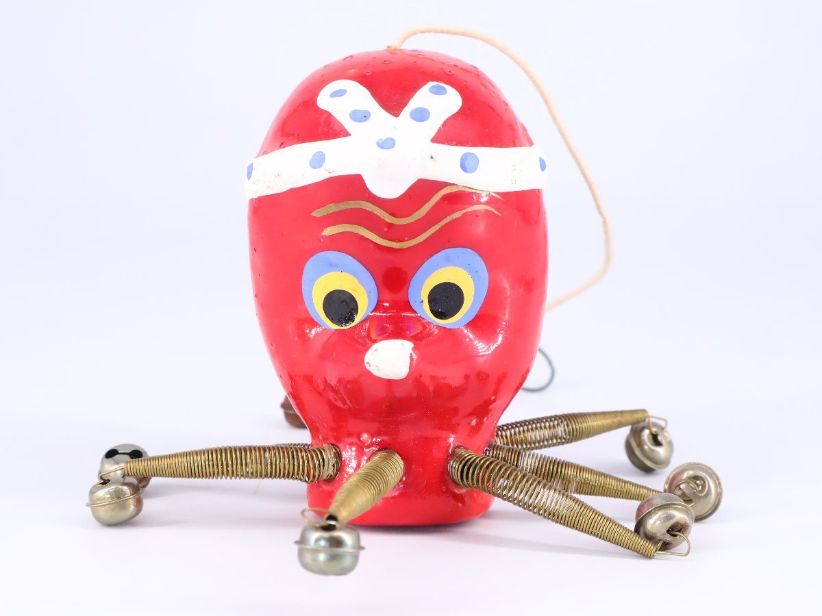 伊勢練り物 蛸 タコ 鳴り物 鈴 鉢巻き 郷土玩具 三重県 民芸 伝統工芸 風俗人形 置物