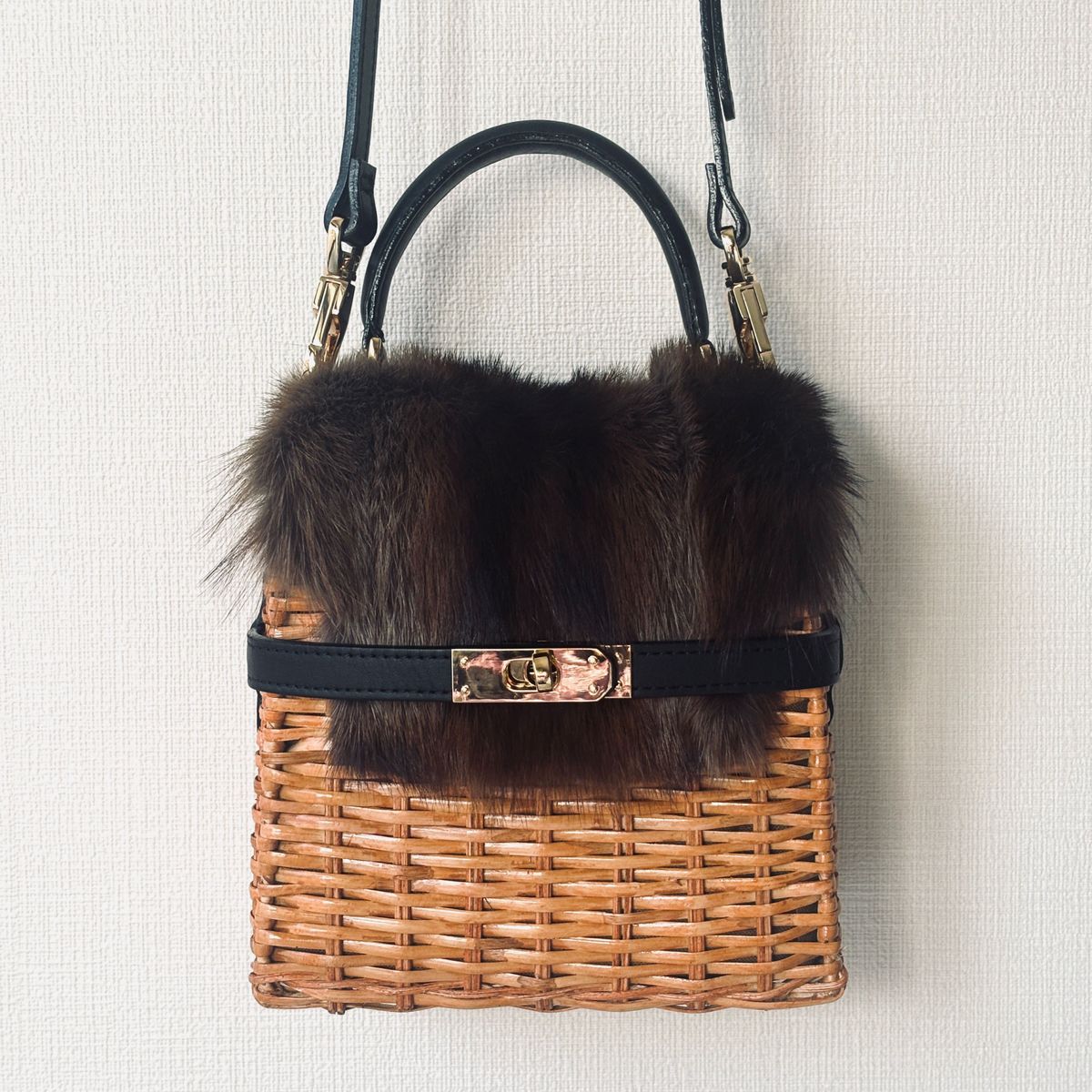 2023AW VIOLAd’ORO 2wayラタン ファーBAG ヴィオラドーロ 現行品