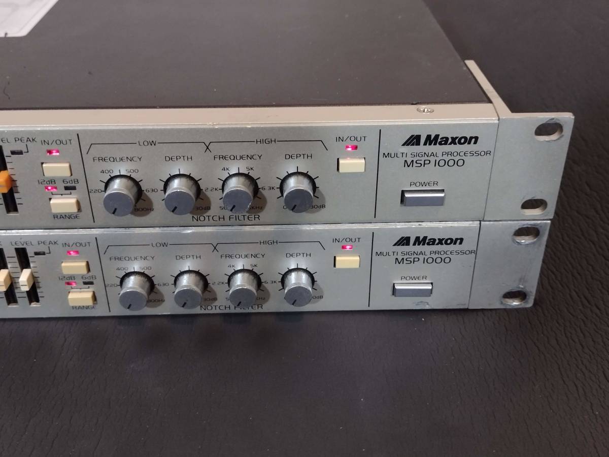 Maxon MSP-1000 Multi Signal Processer アナログコンプ EQ ノッチフィルタ 中古 ジャンク扱い 2台まとめての画像4
