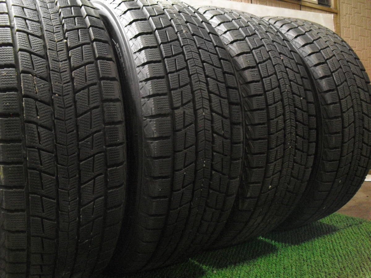 S1025 バリ山! ダンロップ ウインターマックス SJ8 235/55R18 2019年製 4本 タイヤ 冬タイヤ スタッドレス 売切 直接引取可 石狩市_画像1