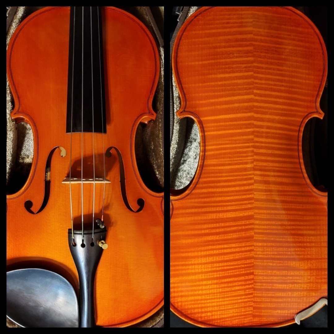 【中古 良品】Stradivari Copy Shimro Specially Handmade Solid carved top and back SN-506 Seoul Anno 1993 4/4 バイオリン 弓 ケース付_画像1