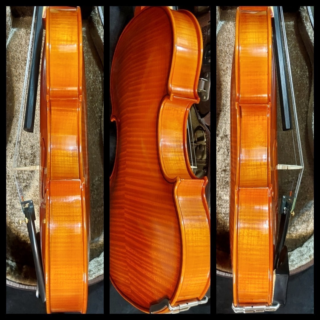 【中古 良品】Stradivari Copy Shimro Specially Handmade Solid carved top and back SN-506 Seoul Anno 1993 4/4 バイオリン 弓 ケース付_画像6