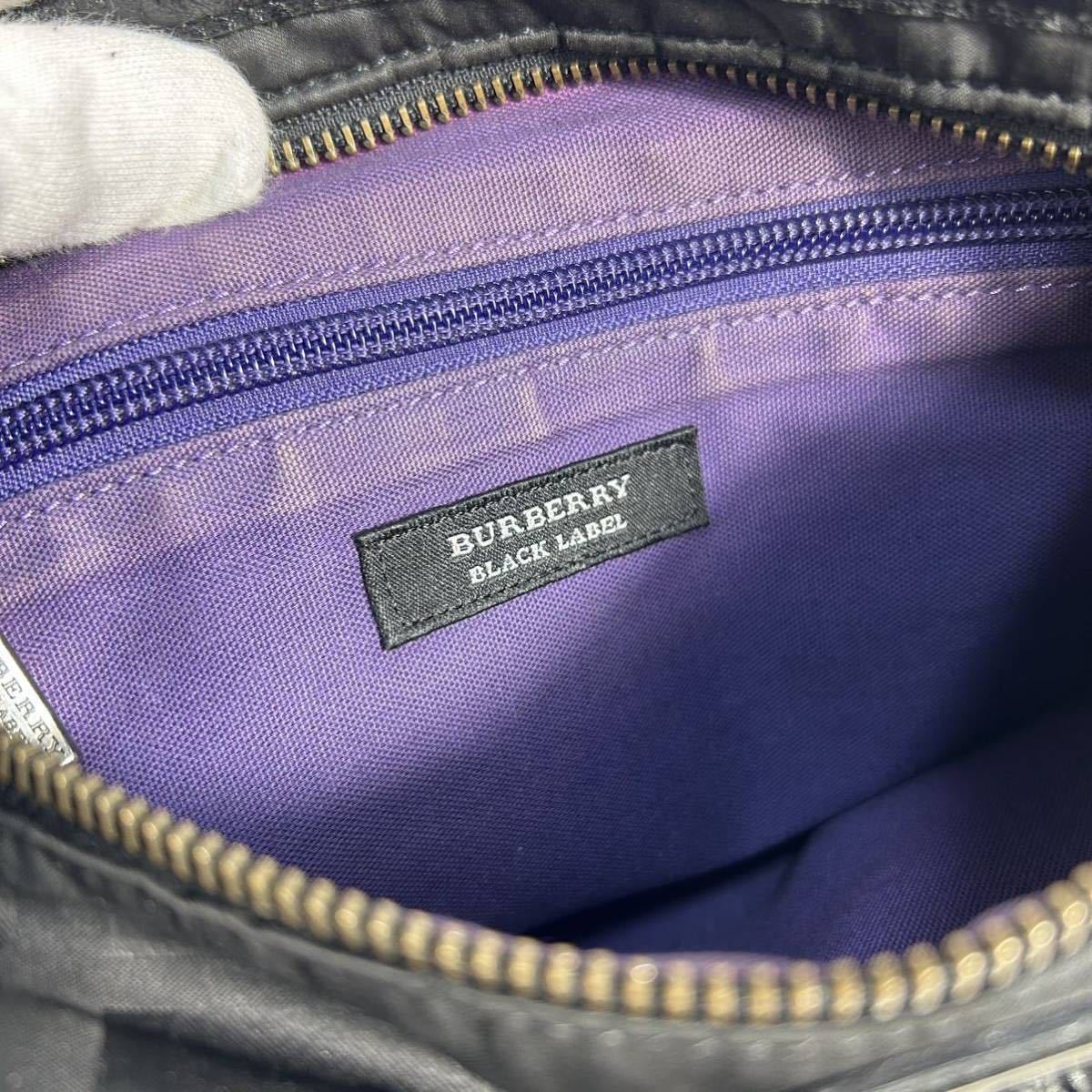 【希少本革ベルト】BURBERRY BLACK LABEL バーバリーブラックレーベル ショルダーバッグ　ボディバッグ　ノバチェック　ロゴ金具　ベルト_画像10