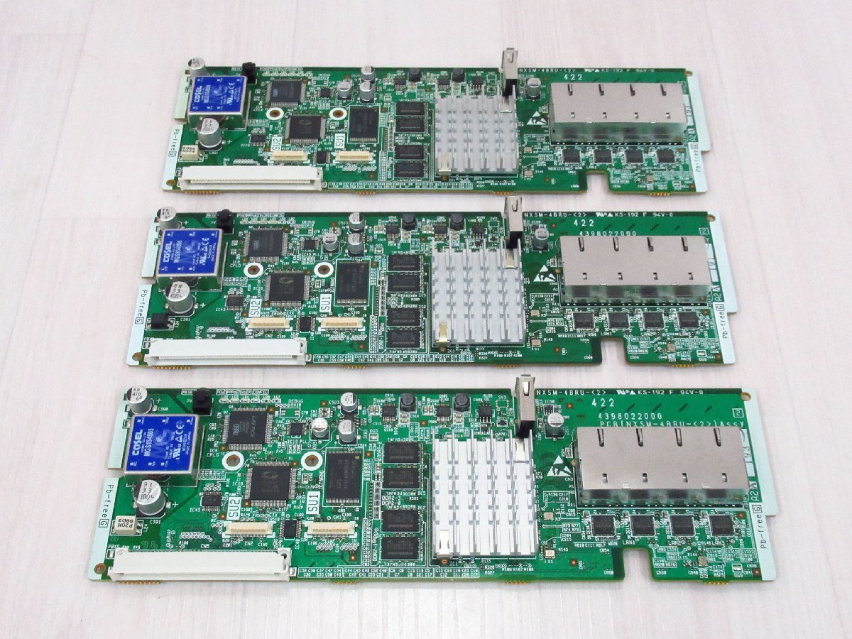 ・ZZK 6550 保証有 19年製 N1対応 NTT 4IP局線ユニット NXSM-4BRU-(2) 3枚組 ・祝10000！取引突破！