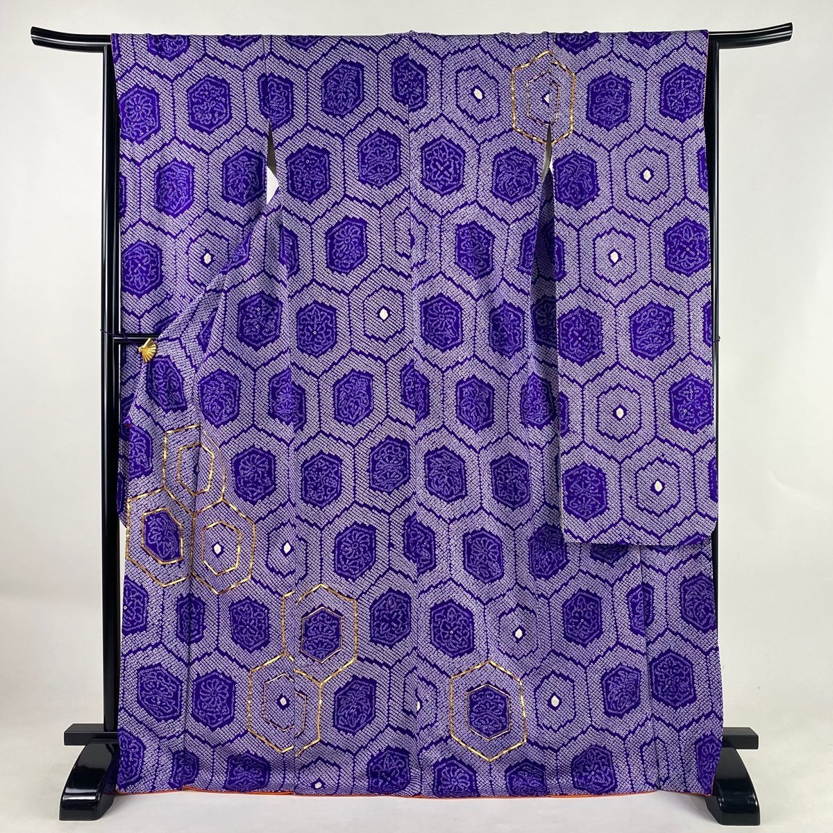 超特価SALE開催! 振袖 身丈170cm 【中古】 秀品 美品 正絹 紫 総絞り
