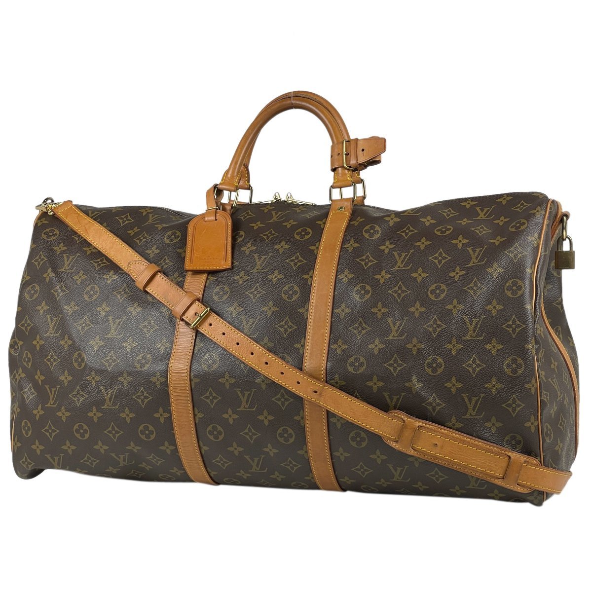 ルイ・ヴィトン Louis Vuitton キーポル バンドリエール 60 旅行 出張 2WAY ショルダーバッグ モノグラム ブラウン M41412 レディース 中古