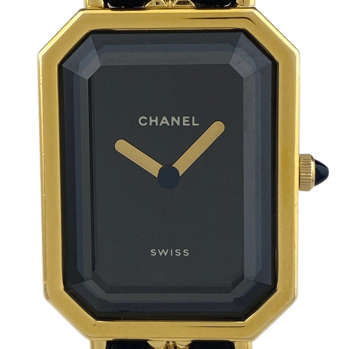 シャネル CHANEL プルミエール XLサイズ H0001 腕時計 SS レザー ブラック クォーツ ブラック レディース 【中古】