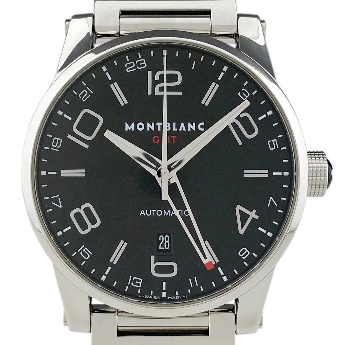 モンブラン MONTBLANC タイムウォーカー GMT 7081 腕時計 SS 自動巻き ブラック メンズ 【中古】