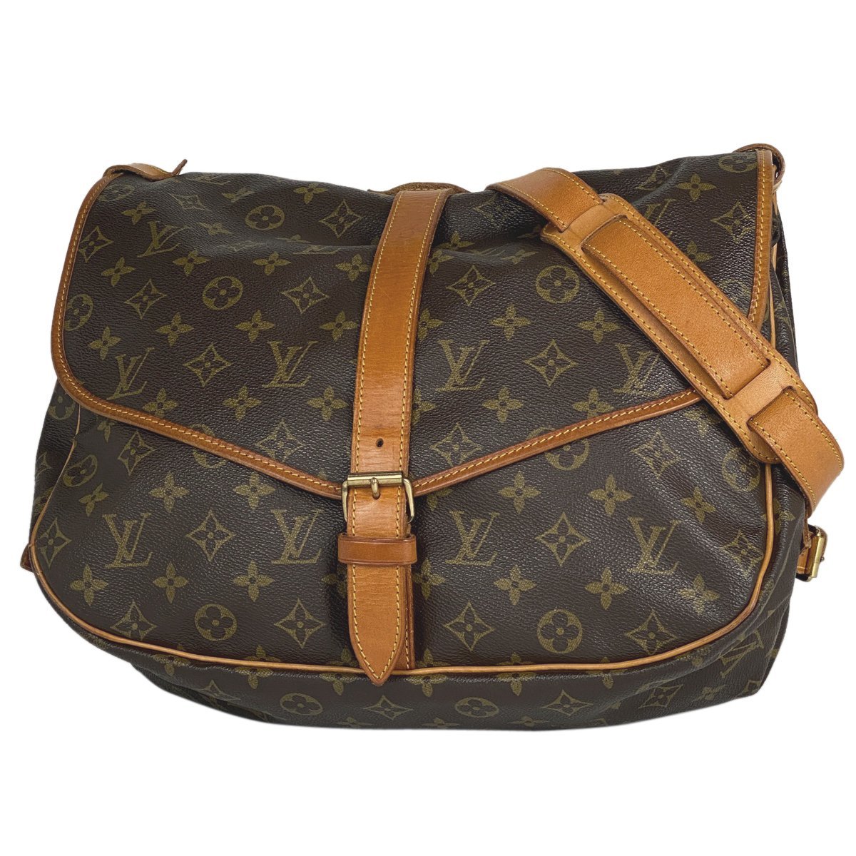 ルイ・ヴィトン Louis Vuitton ソミュール 35 斜め掛け ショルダーバッグ モノグラム ブラウン M42254 レディース 【中古】