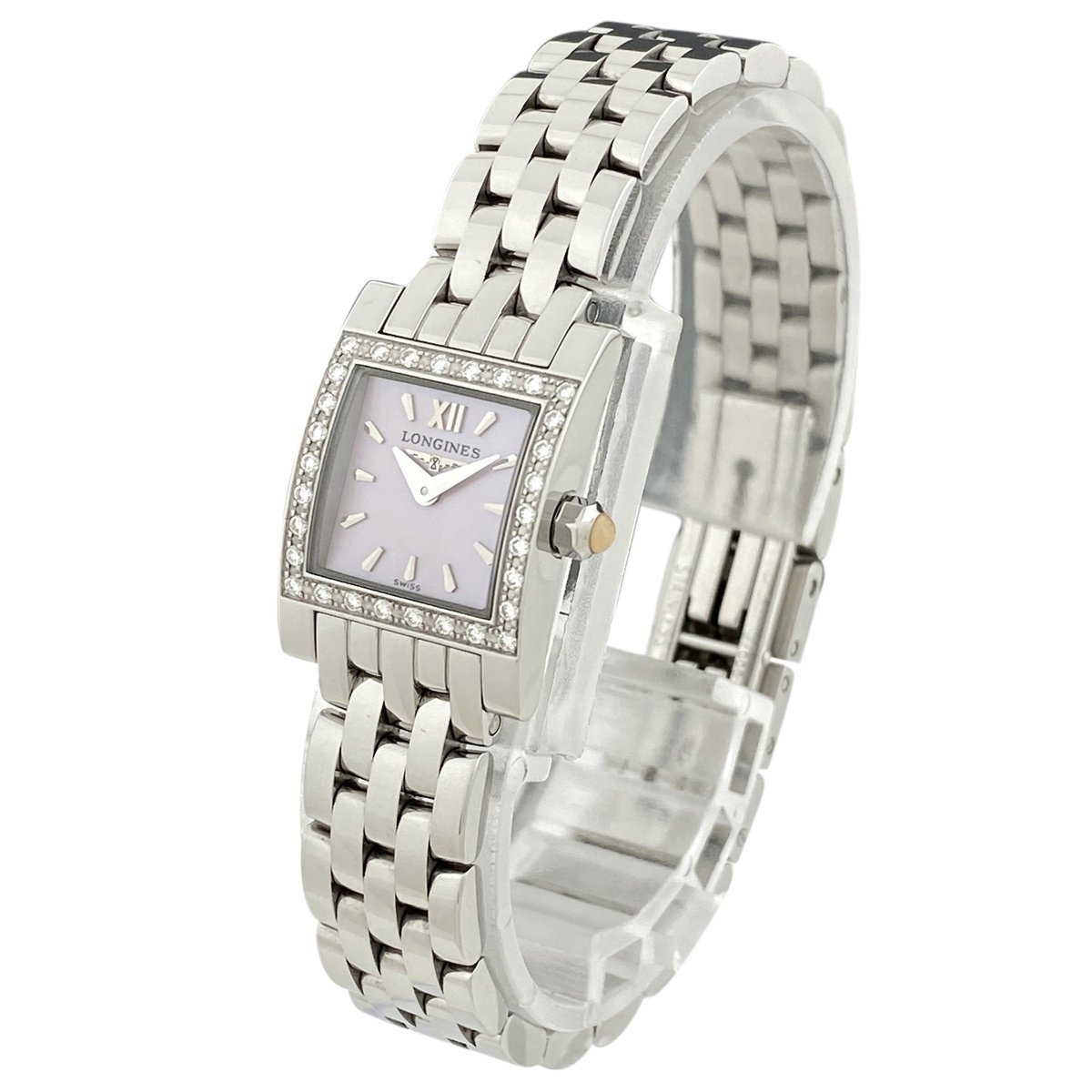  Longines LONGINES Dolce Vita Rome nL51610 наручные часы SS бриллиант кварц Pink Lady -s[ б/у ]