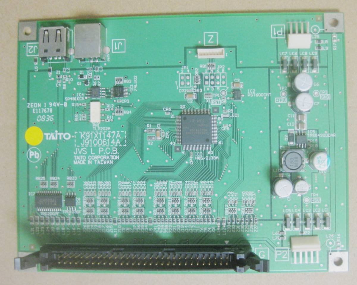 タイトー TAITO JVS L PCB K91X1147A J9100614A I/Oボード_画像1