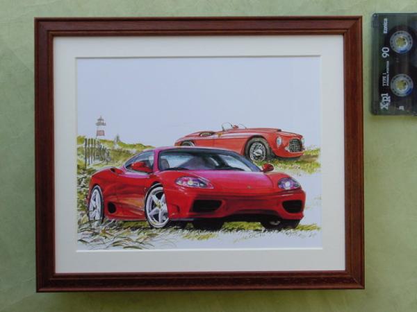 ■BOWイラスト額■フェラーリ360モデナ■ferrari額251■_画像1