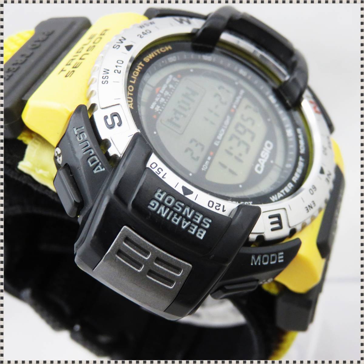 カシオ プロトレック PRT-40UJ デジタル メンズ 腕時計 稼働品 イエロー CASIO PRO TREK HA112702_画像4