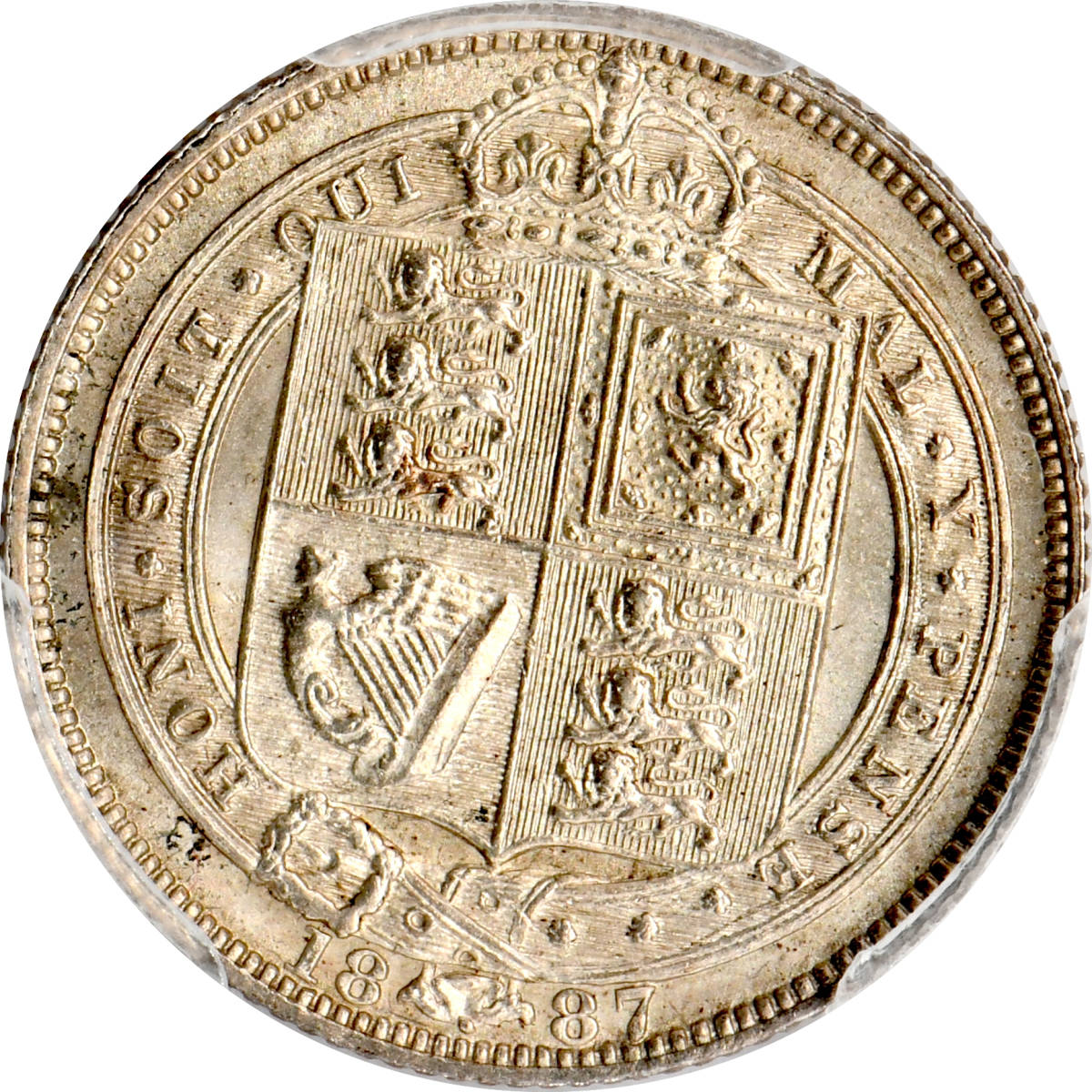 1円〜【土曜日終了】1887 イギリス 6D銀貨 PCGS MS64+ 未使用 世界コイン 古銭 貨幣 硬貨 銀貨 金貨 銅貨_画像1