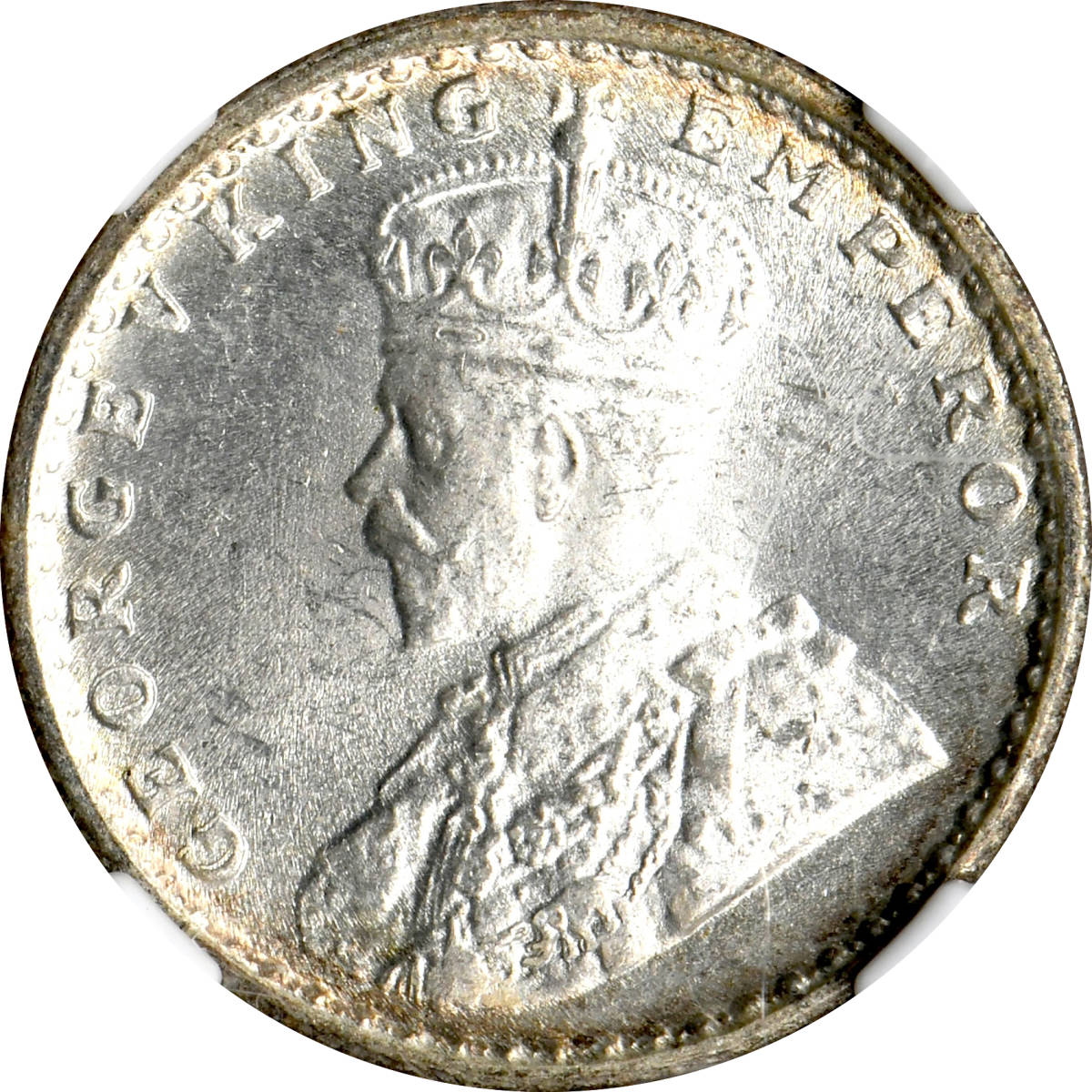 1円〜【金曜日終了】1936C インド 1/4R銀貨 NGC MS64 未使用+ 世界