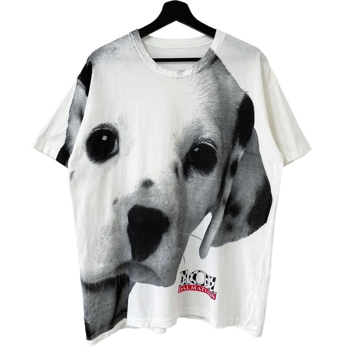 ■激レア■90s 101 DALMATIANS DISNEY 映画 実写版 Tシャツ L XL 101匹わんちゃん ディズニー ムービー 犬 00s USA製 ビンテージ_画像1