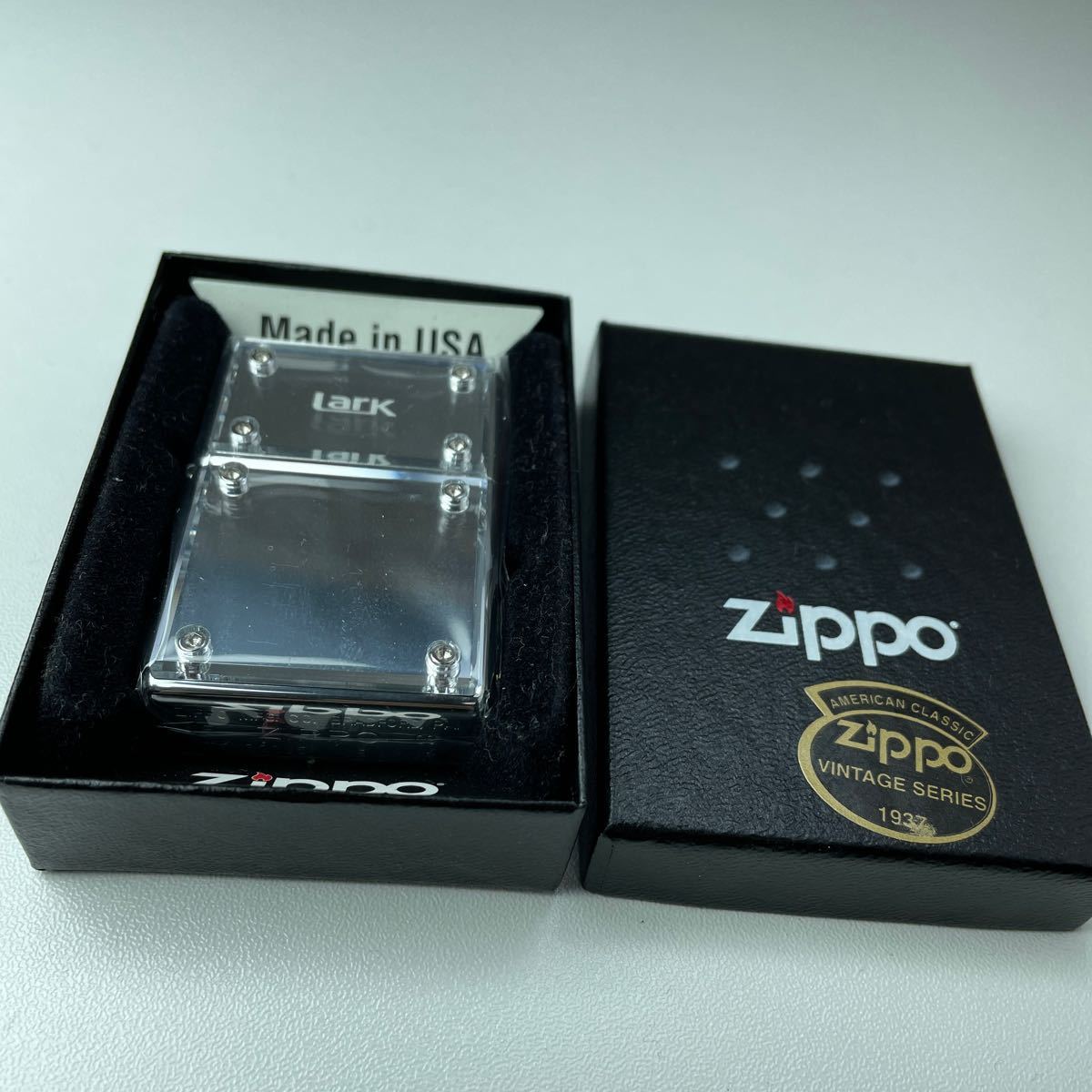 未使用 zippo ラーク LARK 1937レプリカ ガラス ジッポー 2009年 ZIPPO オイルライター_画像1