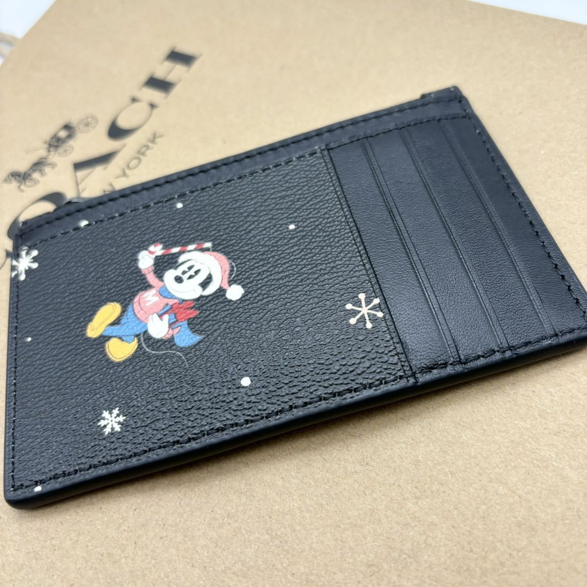 [DISNEY X COACH] Zip футляр для карточек / Hori tei принт 