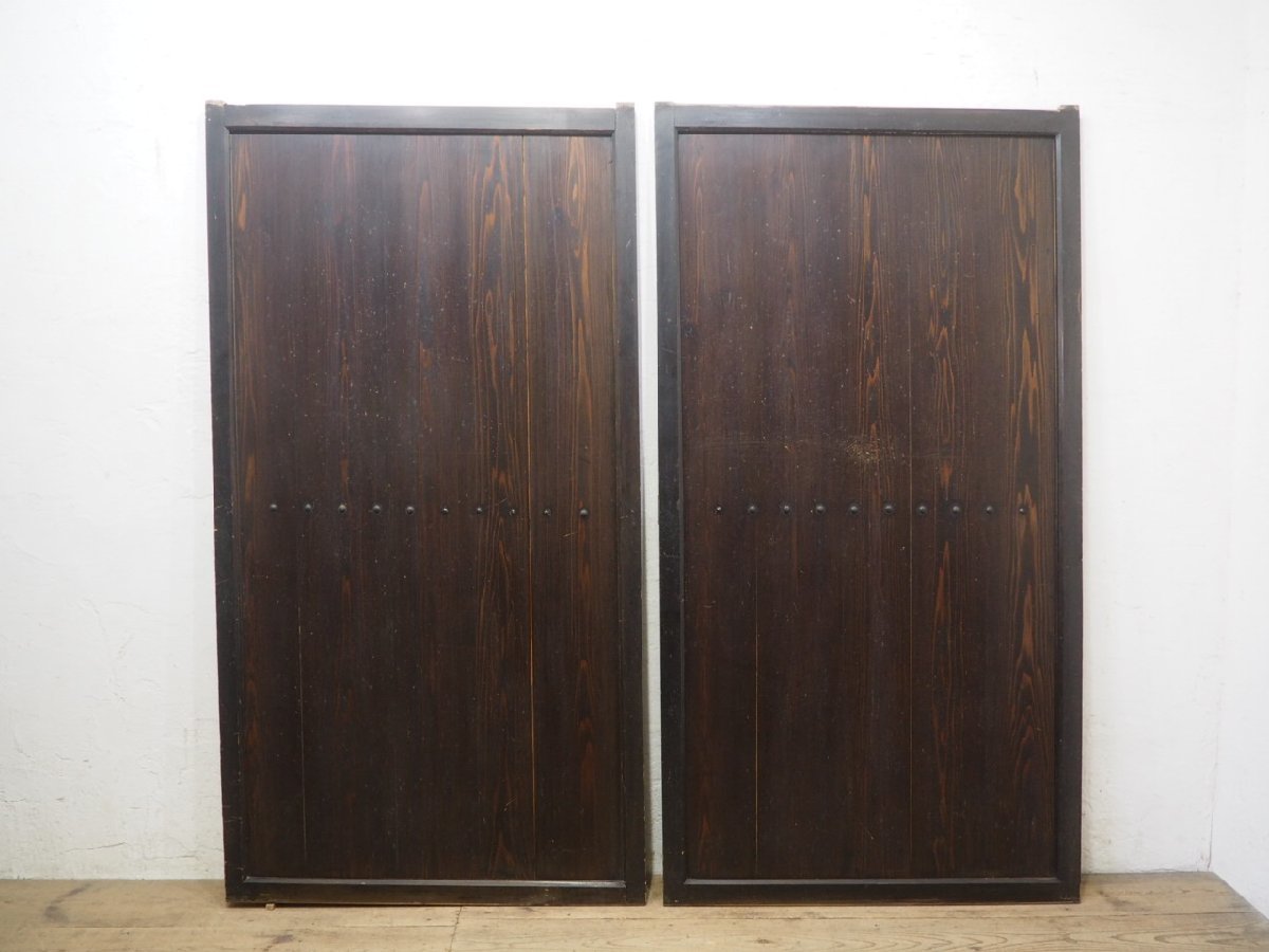 タN0720◇【H177cm×W93,5cm】×2枚◇素朴な杉材の古い木製引き戸◇古