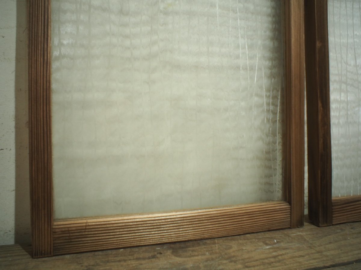 ユN0776◇(1)【H55cm×W45cm】×2枚◇レトロなデザインガラスの