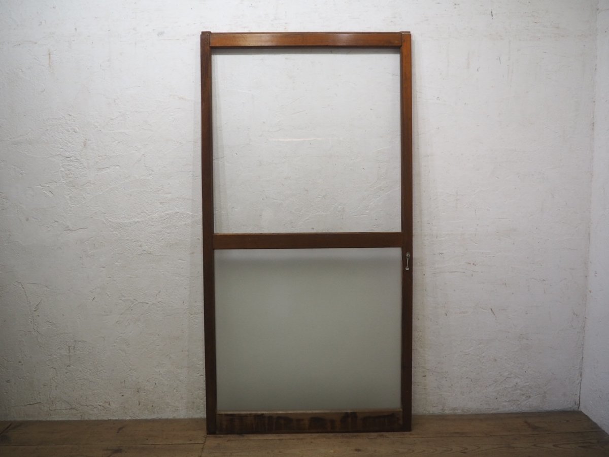 taN0792*(2)[H176cm×W91cm]* Showa Retro . old tree frame glass door * old fittings sliding door sash old Japanese-style house reproduction housing reform antique M pine 