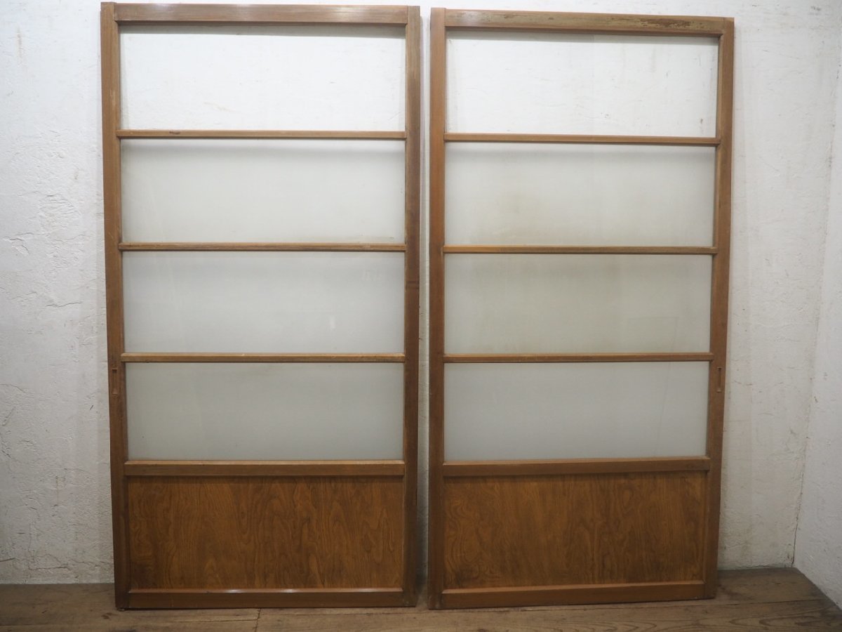 taN0977*(2)[H176,5cm×W90cm]×2 sheets * antique * taste ... exist old wooden glass door * fittings sliding door entranceway door old Japanese-style house reproduction housing retro N pine 