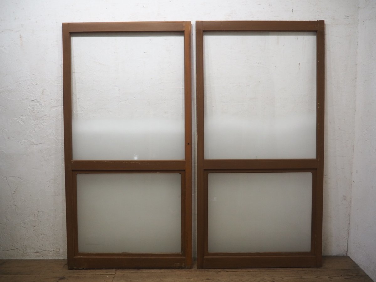 taO0071*(1)[H176,5cm×W90,5cm]×2 sheets * Vintage * firmly considering . large tree frame glass door * fittings sliding door entranceway door old Japanese-style house shop retro N pine 