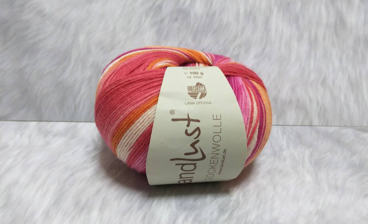 輸入　毛糸　LANA GROSSA　ラナグロッサ　LANDLUST　SOCKEN WOLLE ソックヤーン　メリノウール80％　100ｇ×1個　カラー111　ドイツ　海外_画像1