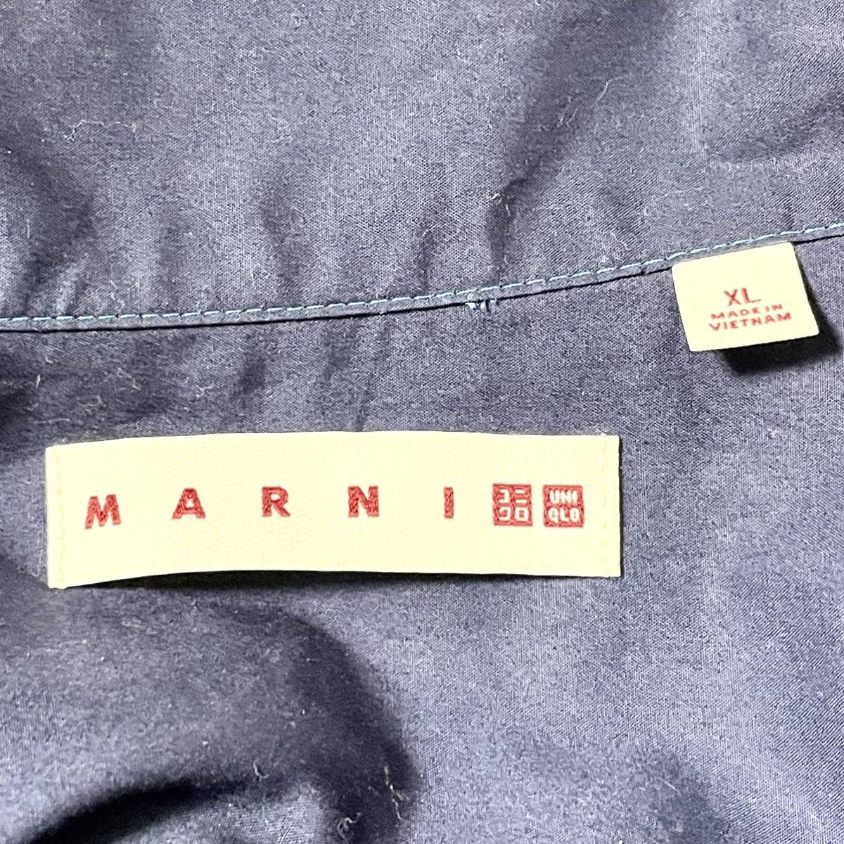 UNIQLO MARNI オープンカラーシャツ XL ブルー　開襟 半袖 ネイビー ユニクロ　マルニ_画像3