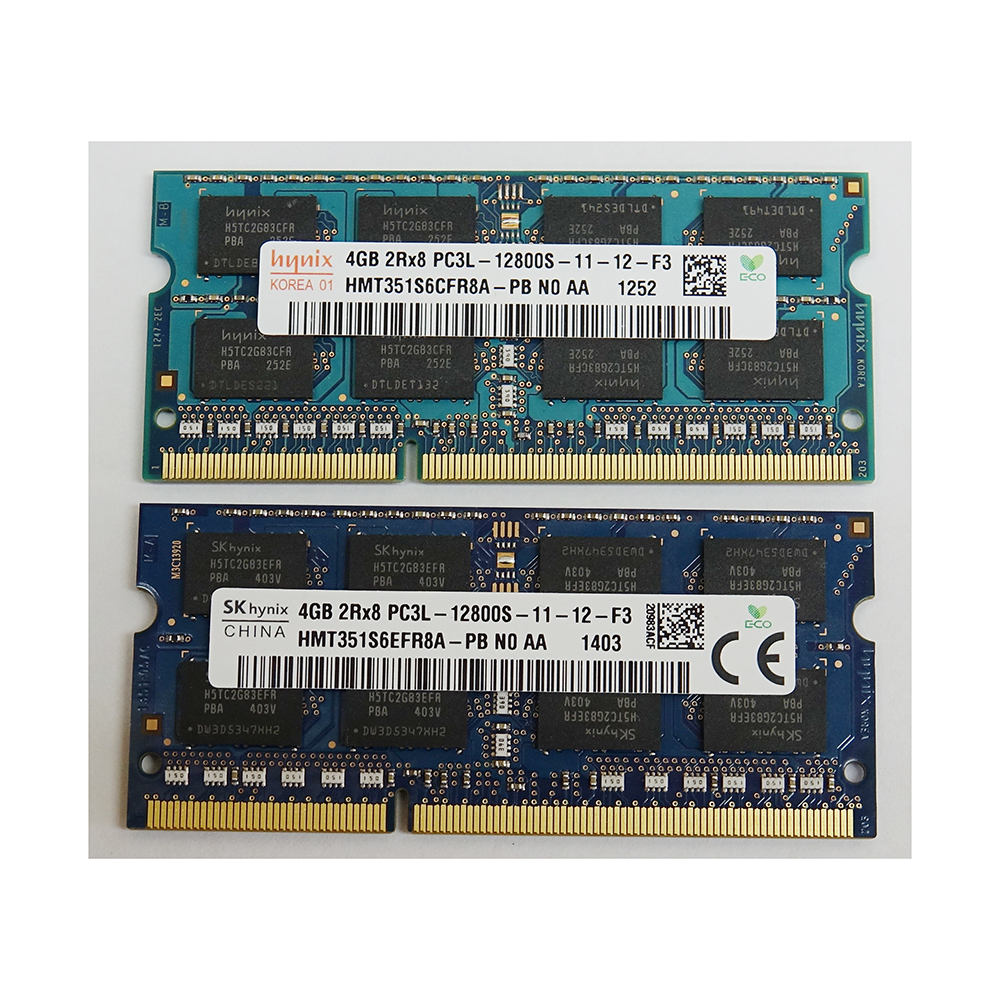 2-10【送料無料】　ノートパソコン用メモリ SK HYNIX DDR3 PC3L-12800S 4GB ｘ2枚セット 中古動作確認済　_画像1