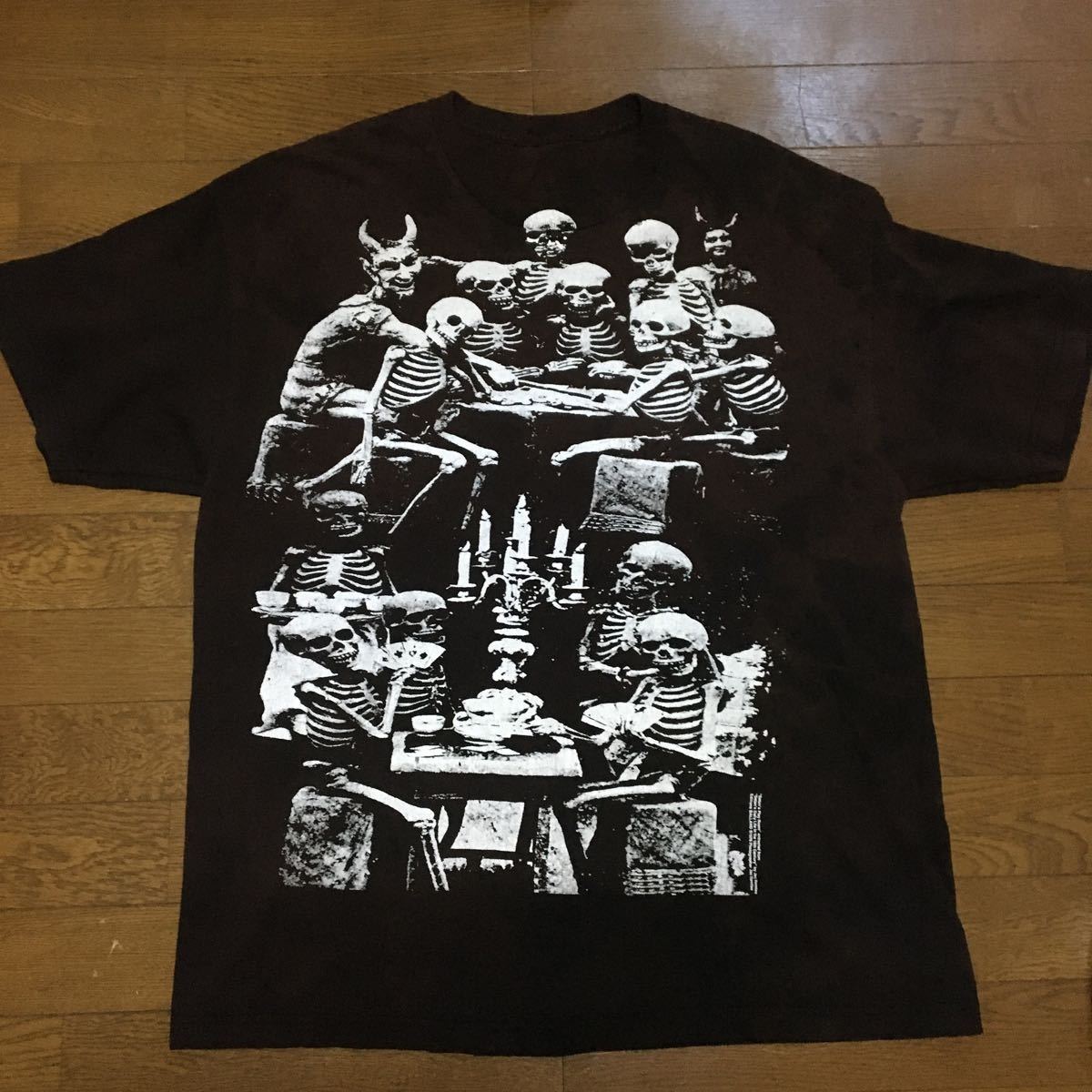 Satan's play RoomのTシャツ　コピーライト　バンドT 古着　茶黒　希少　XL