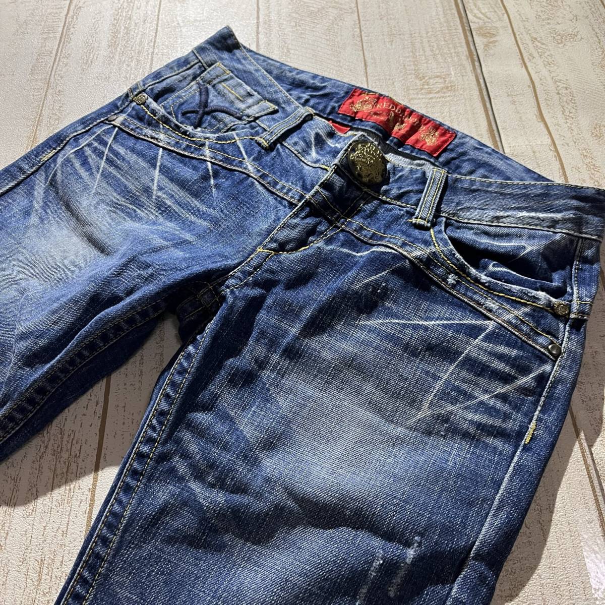 [RED PEPPER] red pepper flair Denim pants 28 -inch Vintage processing 