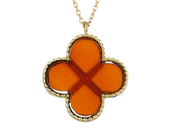 menou flower motif necklace K18YG