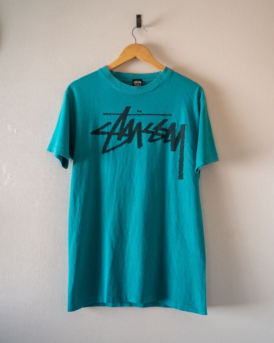 オールドステューシー STUSSY OLD STUSSY LOGO Tシャツ サイズL 80's～90's 黒タグ プリントTシャツ ビンテージ