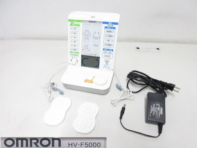 S2605S OMRON オムロン 家庭用 低周波治療器 電気治療器 HV-F5000 通電のみ確認 その他未チェック 現状品_画像1