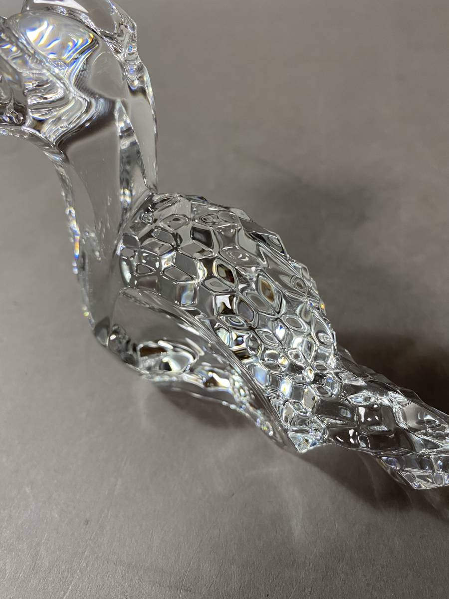 RS143 バカラ Baccarat ドラゴン フィギュリン クリスタルガラス 龍 コレクション インテリア オブジェ ガラス工芸 アート 置物_画像9