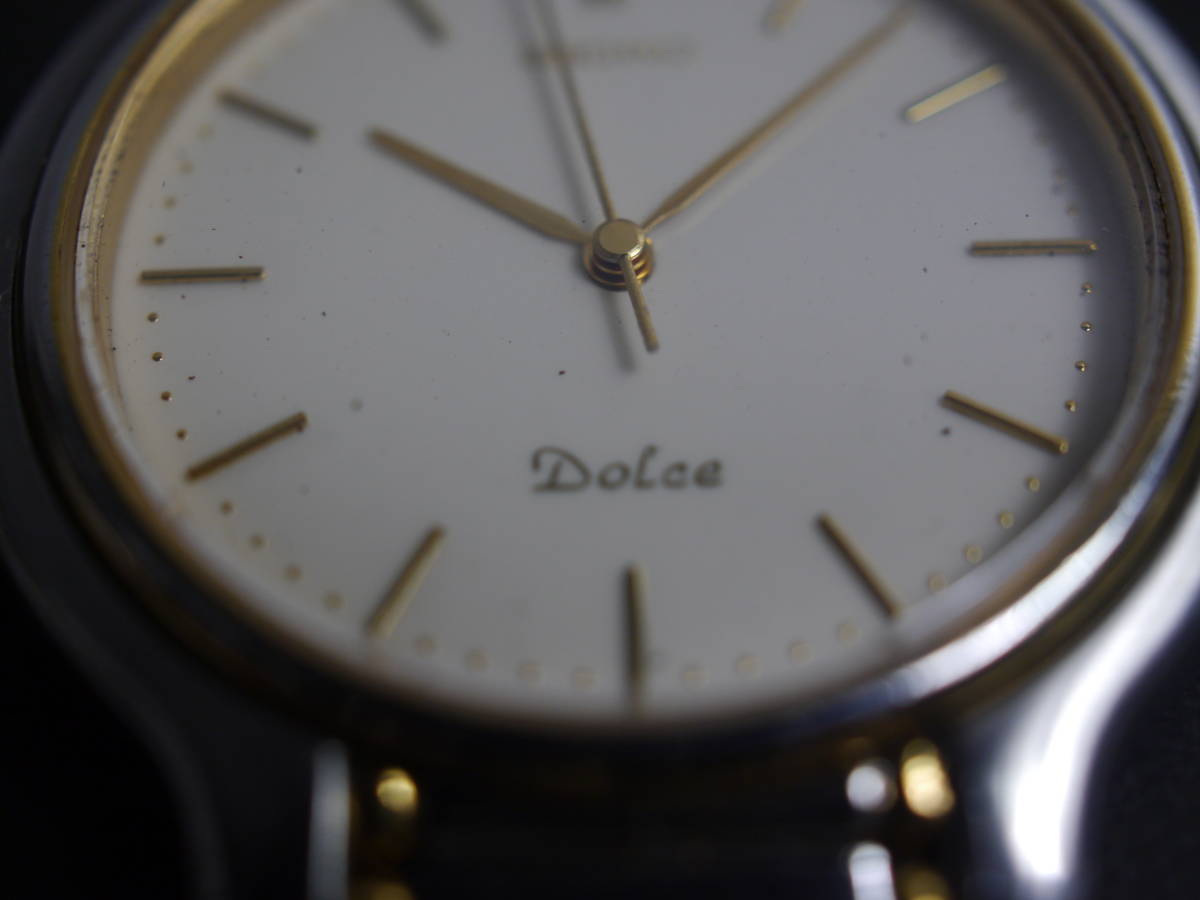 セイコー SEIKO ドルチェ Dolce クォーツ 3針 純正ベルト 7741-6050 男性用 メンズ 腕時計 W244 稼働品_画像4