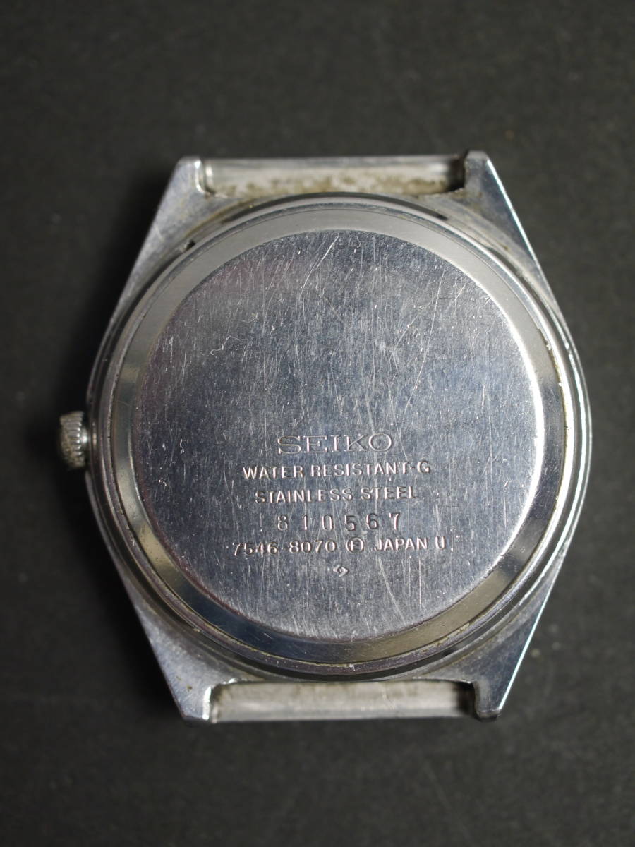 セイコー SEIKO タイプツー TYPEⅡ クォーツ デイデイト 7546-8070 男性用 メンズ 腕時計 W302 ジャンク 稼働品の画像5