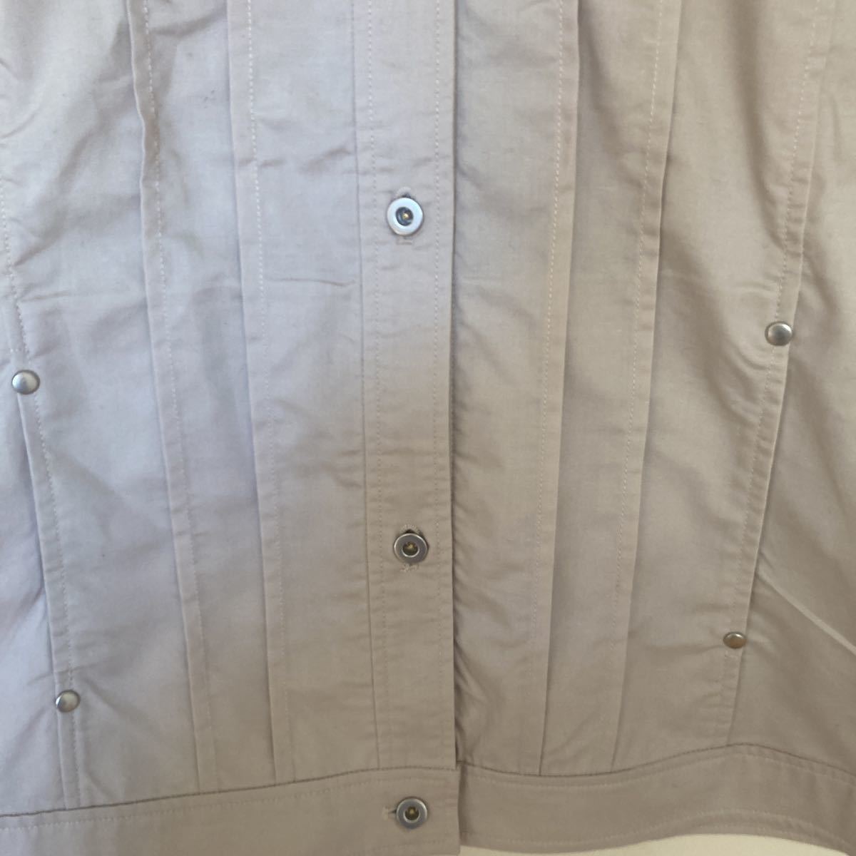 JACKET lady's jacket beige Golden Bear flax .LL size side pocket attaching circle collar . what . also join ... one sheets also piling .. new goods tag 