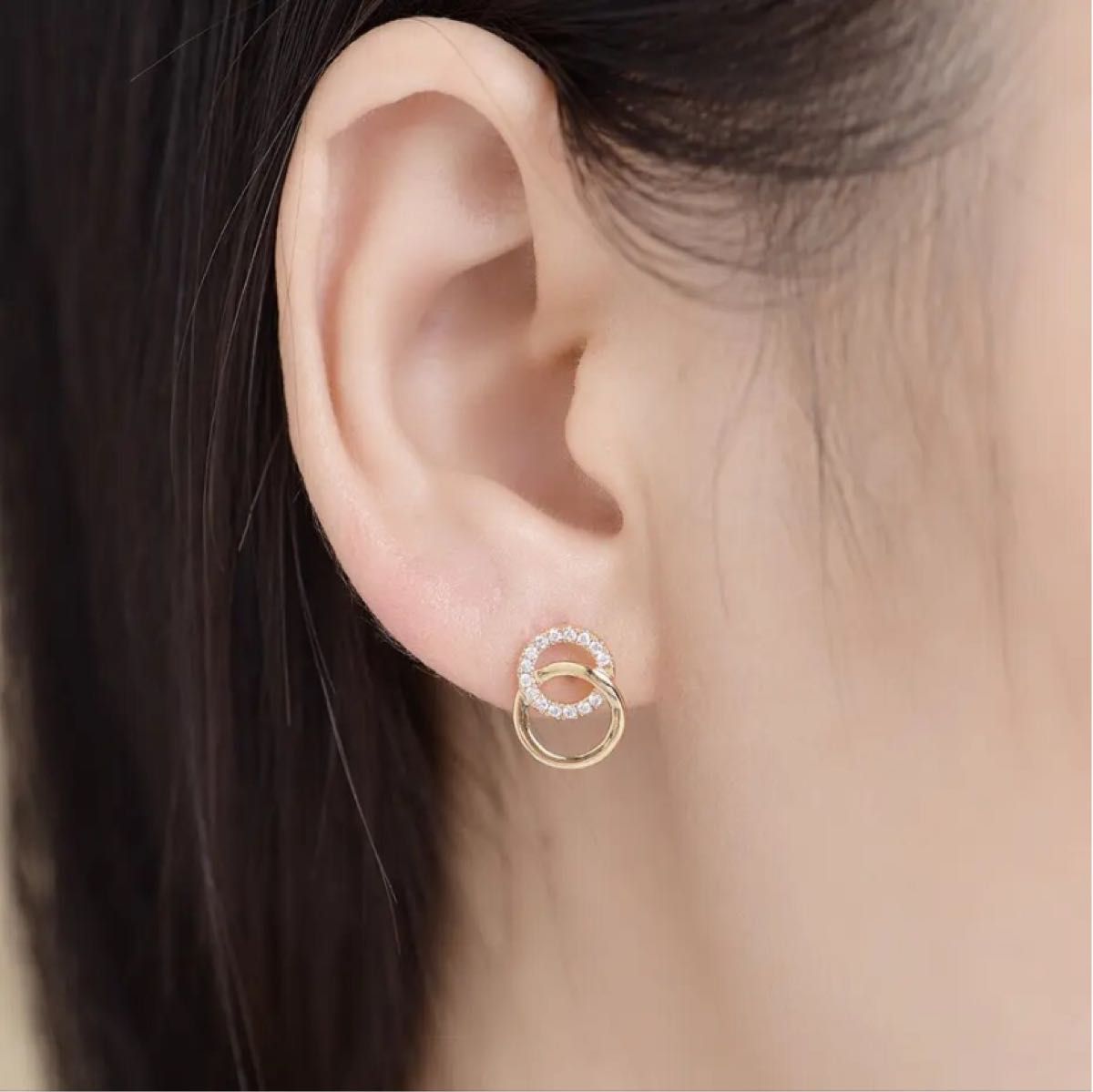 CZダイヤのダブルリングピアス|Yahoo!フリマ(旧PayPayフリマ)