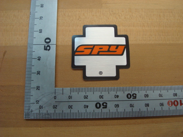 新品SPY(スパイ)ロゴ＆マークステッカー（シルバー/オレンジ）小_画像1