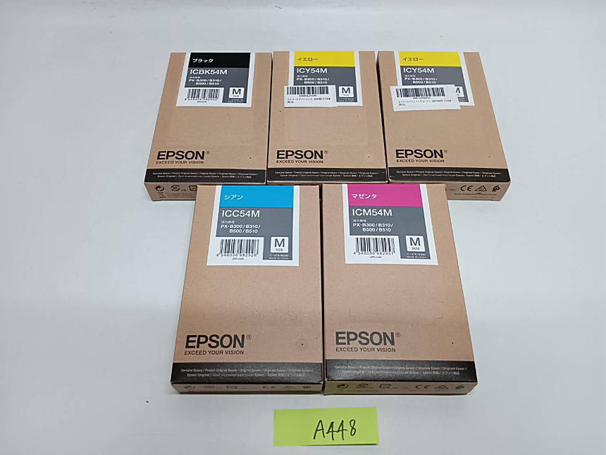 A-448【新品・3箱期限切れ】 エプソン　EPSON　インクカートリッジ　ICBK54M/ICC54M/ICM54M/ICY54M　K/C/M/Y　4色5箱セット　純正_画像3